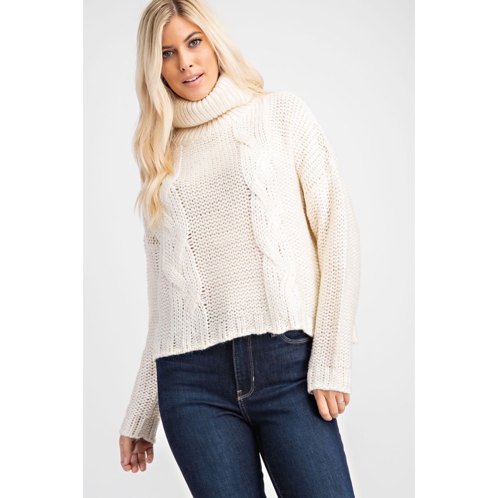 Cable Turtleneck Sweater